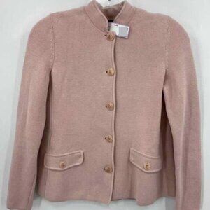 Talbots Size P Light Pink Knit Button Front Blazer Cardigan Career Wear Girlcore